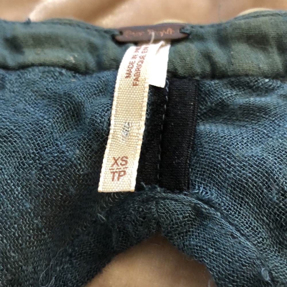 Free People Vintage Seashell Embellished Linen Tank Cami Razor Back Top Size XS - Picture 6 of 7